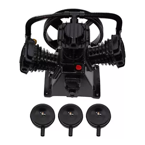 5-HP Single-Stage Inline-Twin Replacement Air Compressor Pump 3 3 Cylinder Head - Picture 1 of 24