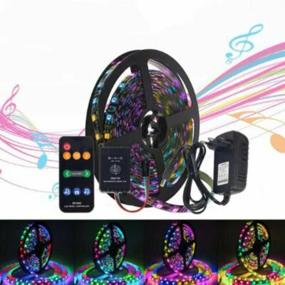 5m WS2811 Digital LED Strip 12V Dream Color Set Music Controller Power Adapter - Image 1 of 4