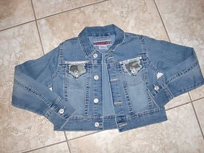 "Z CAVARICCI"Denim Decorative Buttons Stones Pockets Stretch Crop Jacket size M - Image 1 of 4