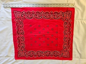 Fazzoletto Bandana Vintage Washfast Colori Hankie Rosso Tutto Cotone RN 14193 - Foto 1 di 3