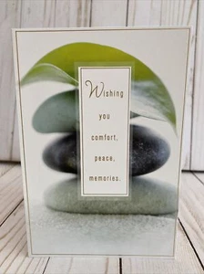 Balanced Stones Sympathy Hallmark Card Wishing You Peace Comfort Memories New - Picture 1 of 6