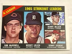 Denny McLain Signed 1966 Topps #226 1965 AL SO Leaders - Picture 1 of 2