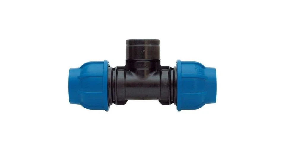 CASCIAROAGRICOLTURA TEE A 90° 32X1"X32 FEMMINA A COMPRESSIONE TUBO POLIETILENE PN16