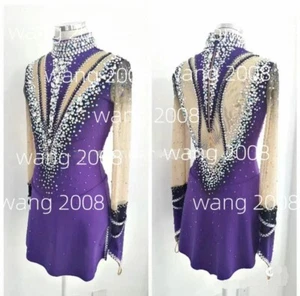 Ice Figure Skating Competition Dress Girls  Baton Twirling Costume purple - Picture 1 of 7