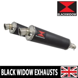 Honda CBR 1100 XX Blackbird 4-2 Exhaust Silencers 400mm Oval Black BN40V - Picture 1 of 5