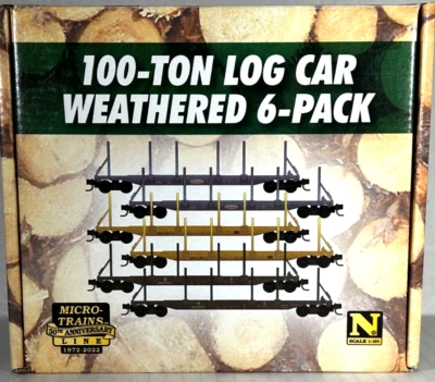MICRO-TRAINS N 100-TON WEATHERED LOG CAR 6-PK FEDERAL PAPER BOARD CO 99305019 - Image 1 of 3