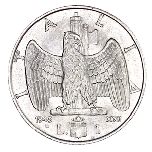 ITALIA 1 Lira Impero 1943 XXI - Periziata SPL - Picture 1 of 2
