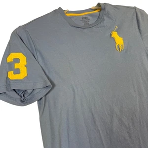 Polo Ralph Lauren T-Shirt Ragazzo Ragazzo Blu Numero 3 Big Pony Logo Tee - Foto 1 di 6