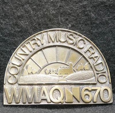 WI09108 * NOS * 复古 20 世纪 70 年代 * WMAQ 670 * 国家音乐收音机站皮带扣 — 第 1/2 张图片