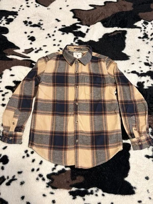 Denim & Flower CM140 Boys Dark Blue Plaid Flannel By Ricky Singh Size 9/10 - Image 1 of 4