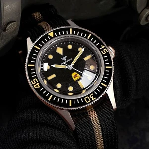 40MM Tandorio Black Texture Dial NH35A 50-FATHOMS Automatic Mens Watch Sapphire - Picture 1 of 15