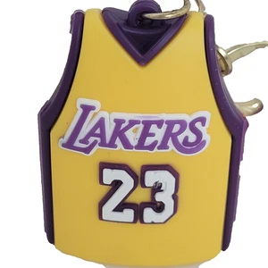 LeBron James Lakers #23 Jersey Keychain Double Sided Rubber Key Fob Basketball - Picture 1 of 17