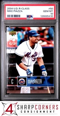 2004 UPPER DECK R-CLASS #50 MIKE PIAZZA METS HOF POP 4 PSA 10 — 第 1/3 张图片