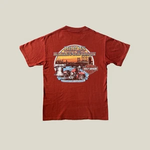 Camiseta Harley Davidson - Y2K De Colección Hecha en Estados Unidos Para Hombre Gráfica Naranja - Talla M - Imagen 1 de 4