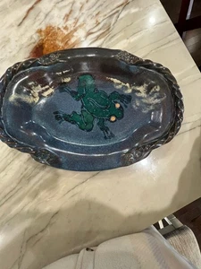 Vintage Frosch gedrehter Griff Platte signiert Morgan - Bild 1 von 7