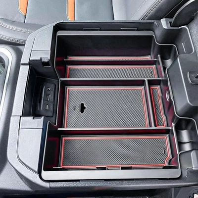 Center Console Organizer for Chevy Silverado GMC Sierra 2019-2023 Red - Image 1 of 4