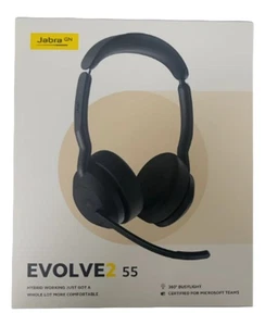 Jabra Evolve2 55 Stereo Wireless Headset w Noise Cancellation & AirComfort Tech - Picture 1 of 1