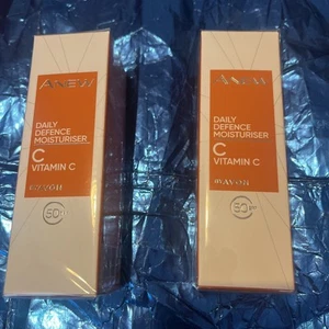 2 X AVON Anew DAILY DEFENCE MOISTURISER Vitamin C Radiance SPF50 50ml  FREE P+P - Picture 1 of 1