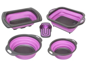 10 PCS Collapsible Kitchen Silicone Over the sink Strainer, Colander, Mixing ... - Picture 1 of 9