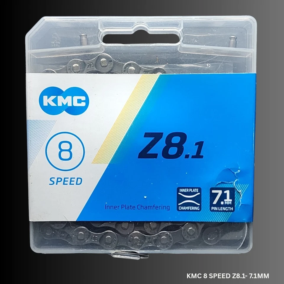 KMC Z8.1 X 116l Np/gy 8 Speed Bike Chain 116 Links W/master Link