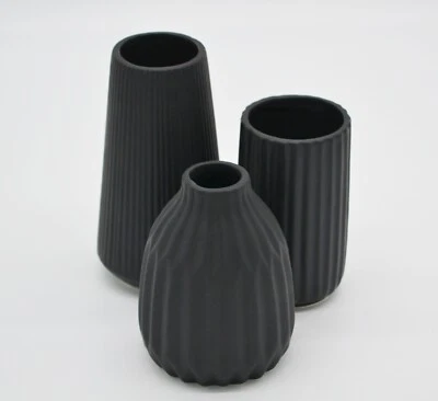 Vase in Schwarz, 3er Set, Dekoration, Deko, Tischdeko, Blumenvase, Vase, Modern - Bild 1 von 4