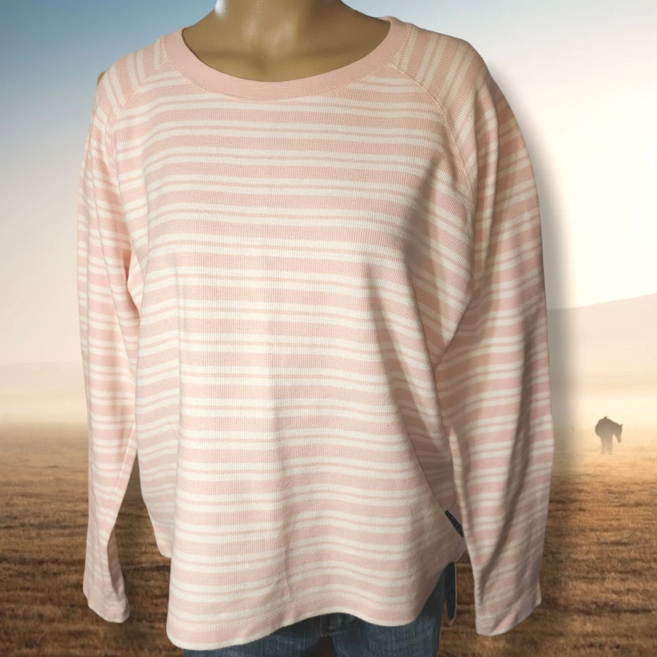 Suéter Crazy Horse De Colección Y2K Para Mujer Talla L Tejido Rayas Rosa Pastel Blanco WB5 Foto 1 de 4