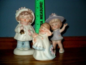 3 VINTAGE SIGNED M. MICKLESON LOVELY GIRL CHILD FIGURINES, DETAILED, BEAUTIFUL! - Picture 1 of 12