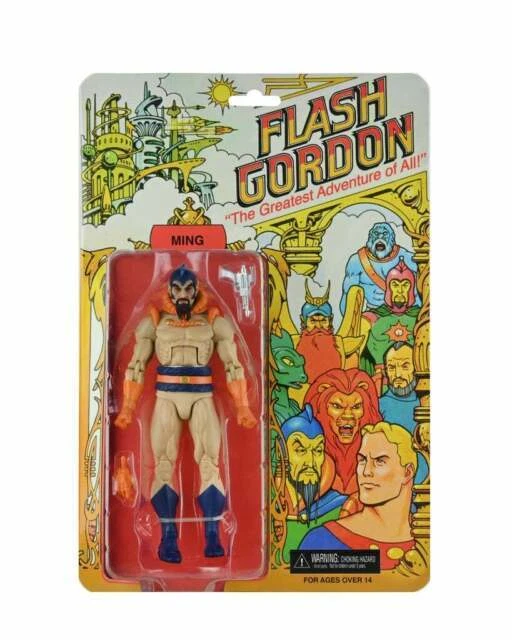 Neca SDCC 2021 Exclusive Flash Gordon & Ming The Merciless (Classic Toy Appearance) “The Greatest Adventure of All!” 7" Scale Action Figures - Multicolor