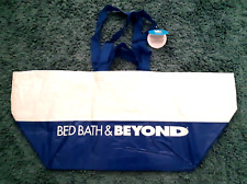 NEW BED BATH & BEYOND Reusable X-Large TOTE BAG Blue & White 21L 13W 14H