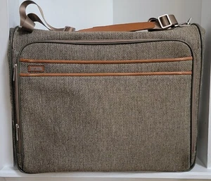 Hartmann Tweed Garment Bag Suiter Suit Bag Natural Tweed - See Descrip And Pics - Picture 1 of 14