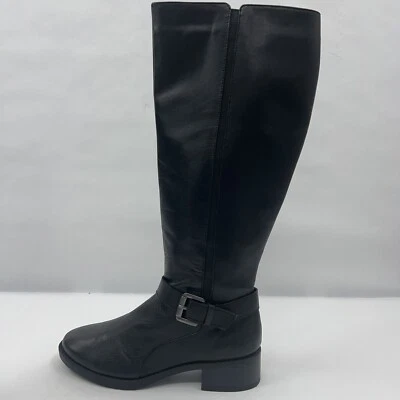 Easy Spirit Mujer 5 M Esnadette Alto Hasta la Rodilla Negro Cuero Botas Cremallera Foto 1 de 4