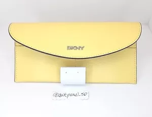 New Rare DKNY YELLOW wallet Retail $118 GIA FLAP WALLET PERFECT GIFT ๐ - Picture 1 of 9