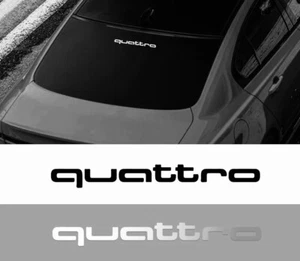 2 Adesivi per Audi logo Quattro Au A4 A5 A6 tt Q3 Q5 S line sticker Nero 26CM - Imagen 1 de 1