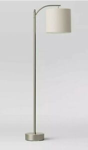 THRESHOLD Downbridge Floor Lamp Aged Pewter 5' 1 3/4" Tall W/On- Off Foot Switch