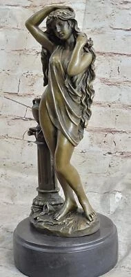 Bronze Sculpture Statue by Patoue Semi Nude Classical Female Figure Fixing Hair - Image 1 of 4