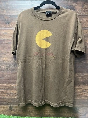 Camiseta Vintage Pacman Original Logotipo Marrom Namco Masculina Tamanho Grande - Imagem 1 de 4