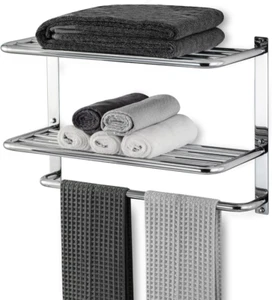 Bathroom Towel Rack with Tower Bars - SUS 304 Stainless Steel Lavatory Bath Towe - Picture 1 of 12