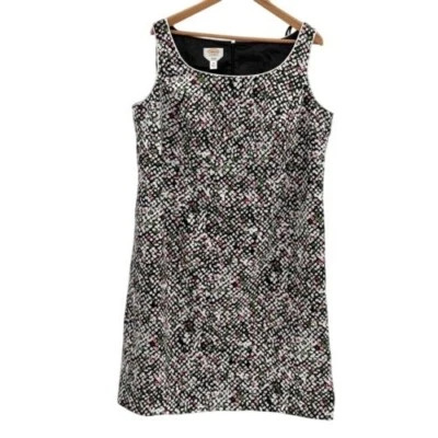 Talbots Tank Dress Sheath Pencil Stretch Women 16W Polka Dot Green Pink Black - Image 1 of 4
