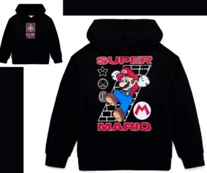 super mario boys size 18 hoodie color black - Picture 1 of 15