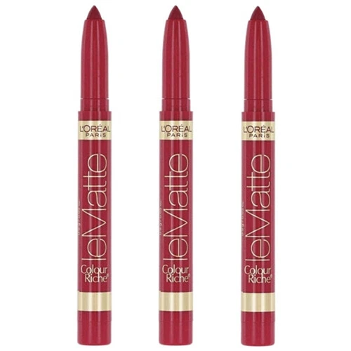 Paquete de 3 Lápices Labiales L'Oreal Color Riche Le Matte NUEVOS en 409 Mate para Mí (Sellado) Foto 1 de 1