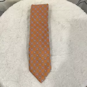 Robert Talbott Best Of Class Men Size XL Silk Donegal Orange Medallion Tie VTG - Picture 1 of 5