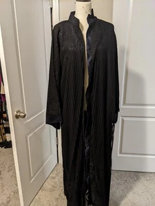 Dubai Abaya Khalijee, black sheer lace purple Islamic Wear Maxi M-L - Picture 1 of 9