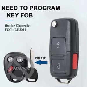 Upgraded Flip Remote Key Fob For LHJ011 Chevrolet Sivlerado 1500, 2500, 3500 3B - Picture 1 of 4
