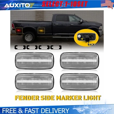 Luces LED laterales lentes transparentes aptas para Dodge Ram 2500 3500 2010-2018 doble 4-20X Foto 1 de 4