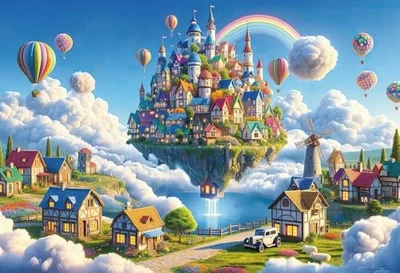 Beverly 1000-Piece Jigsaw Puzzle &quotFloating Town in the Sky" (49 x 72 cm) - Image 1 of 3