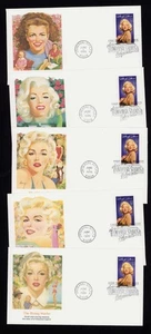 2967 Marilyn Monroe Fleetwood Juego de 5 Fundas Primer Día 1995 - Imagen 1 de 4
