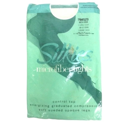 Medias de Microfibra Silkies Talla Queen Crema Control Top Gamuza Piernas Opacas EE. UU. Foto 1 de 2