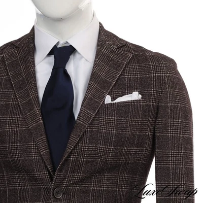 LBM Limited Edition Made in Italy Black Cream Static Glen Check Tweed Jacket 46 - Image 1 of 4