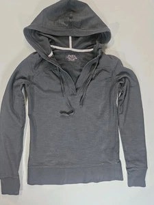 SO Hoodie Womens Small Grey V-neck Athleisure Capsule Y2K Retro Fall Essential - Picture 1 of 6