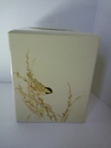 Otagiri Japan Lacquerwear Tissue Box Cover Bird on Willow Gibson Greeting - Picture 1 of 8